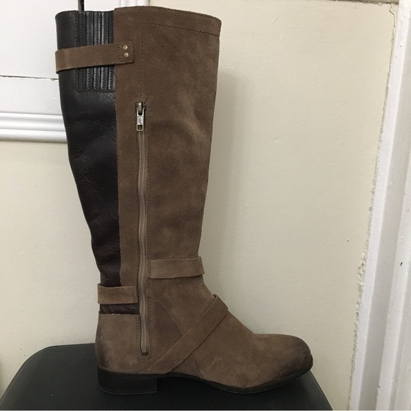 UGG Beige Suede Buckle Cydnee Riding Boots - Picture 3 of 12